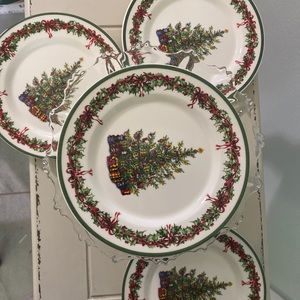 CHRISTOPHER RADKO TRADITIONS HOLIDAY CELEBRATION 8” SALAD DESSERT PLATES SET (4)
